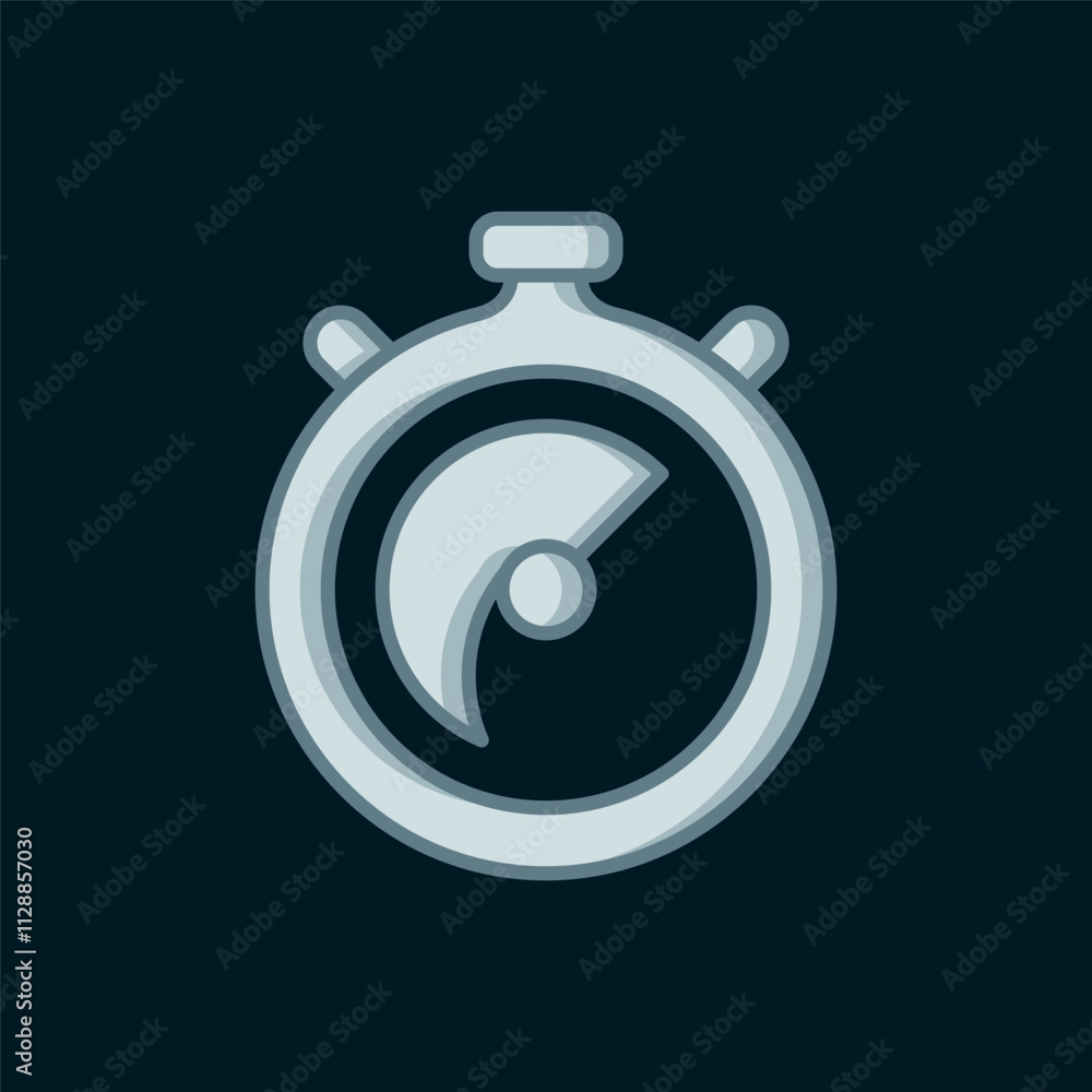Poster line stopwatch icon isolated on black background. time timer sign. chronometer sign. flat filled out