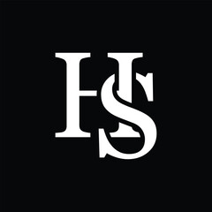 HS letter logo concept isolated on white background. SH Logo