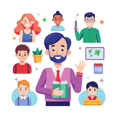 Fototapeta premium Teacher elements illustration