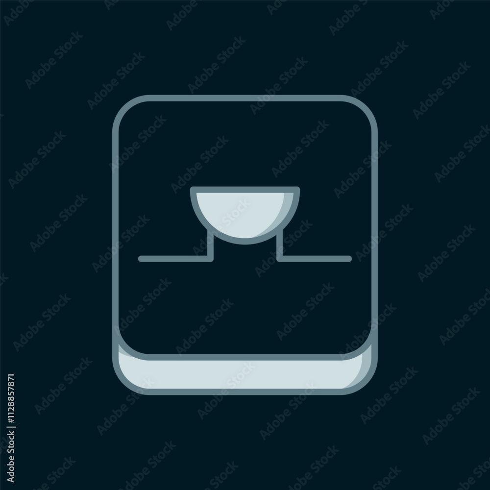 Poster line buzzer in electronic circuit icon isolated on black background. flat filled outline style with 