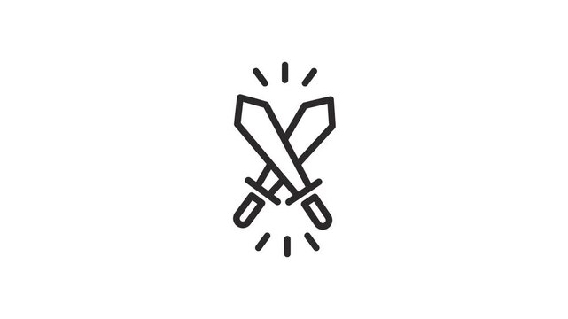 Animated Outline Sword Icon
