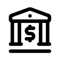 Bank Simple Line Icon. Single icon, line vector icon