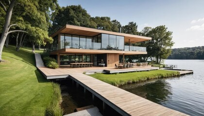 Fototapeta premium house on the lake