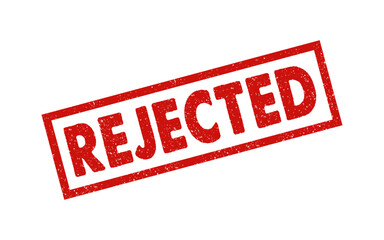 Rejected red ink rubber stamp sign symbol seal badge dusty grunge effect unapproved fail denied declined warning information tag vignette