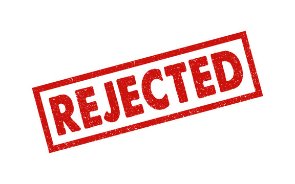 Rejected red ink rubber stamp sign symbol seal badge dusty grunge effect unapproved fail denied declined warning information tag vignette