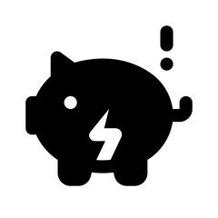 Obraz premium Broke Simple Glyph Icon. Single icon, glyph vector icon