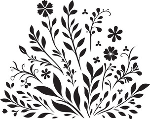 Flower flat design flower silhouettes vector decorative floral design with white background