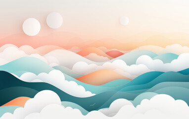 Fototapeta premium Fresh natural scenery art illustration 