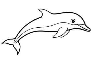 Dolphin Silhouette Icon on Clean White Background