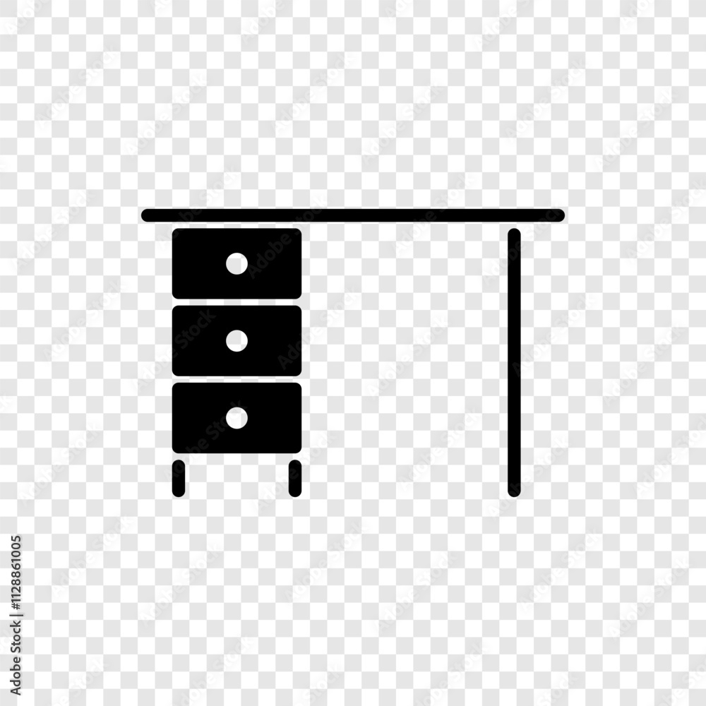 Aufkleber table simple icon vector. flat design. transparent grid