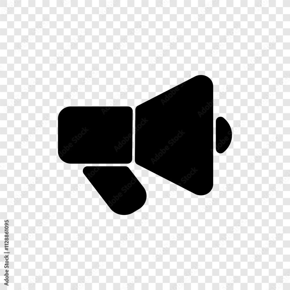 Poster speaker simple icon vector. flat design. transparent grid