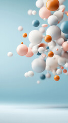 food molecules drifting against a blue background