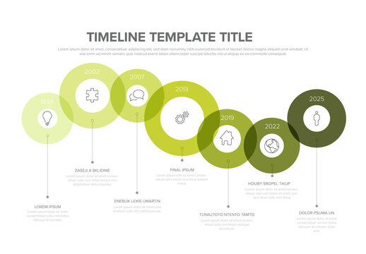 Green infographic template made from simple circles path