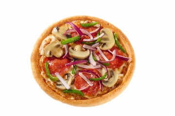 Vegetarian pizza loaded with fresh toppings.