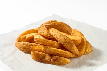 Golden and crispy potato wedges.