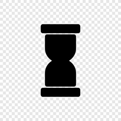 Hourglass simple icon. Flat design. Transparent grid
