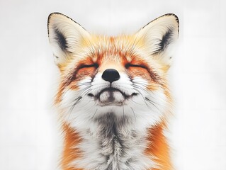 Fototapeta premium Happy Lucky Smiling isolated Playful Fox Wildlife Animal
