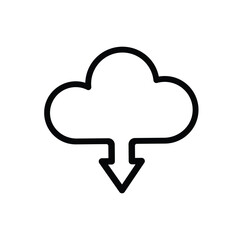 cloud computing. Download icon. data system storage service concept. line design style. vector template design
