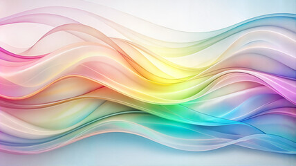Pastel rainbow abstract wave design