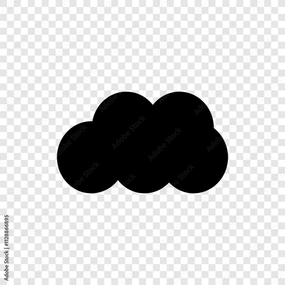 Poster cloud simple icon vector. flat design. transparent grid