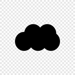 Cloud simple icon vector. Flat design. Transparent grid