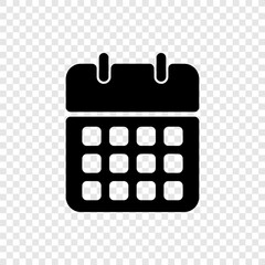 Calendar simple icon vector. Flat design. Transparent grid