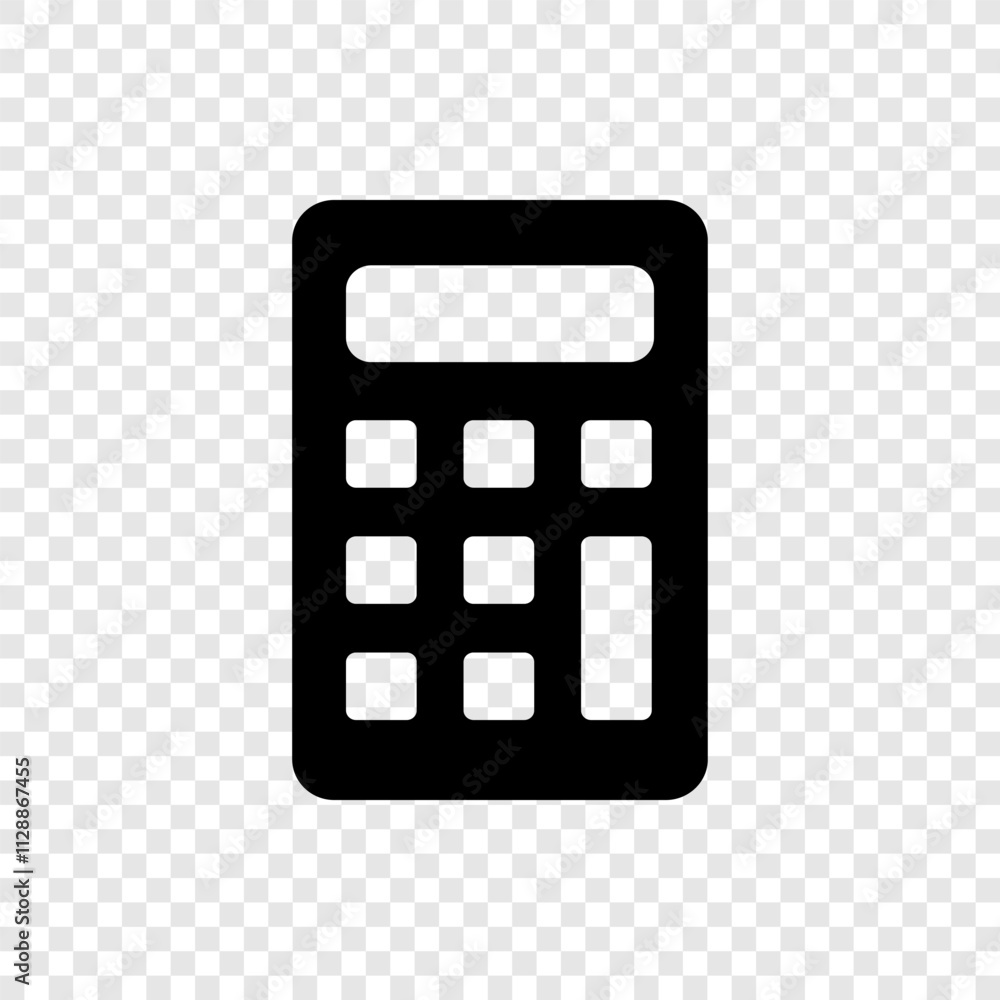 Poster calculator simple icon vector. flat design. transparent grid