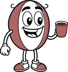 Running illustration coffee bean with shoe mascot vector illustration cartoon