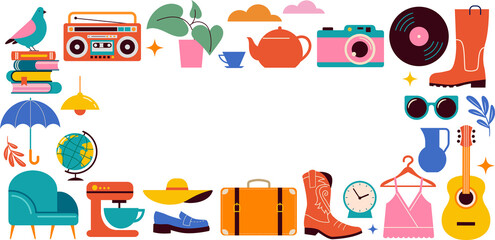 Garage sale and flea market frame