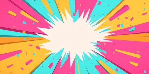 Vibrant explosion of colors with a blank center space.