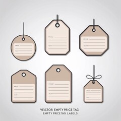 Design a Set of Vector-Style Empty Price Tags and dBanners