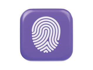 Finger print icon 3d render
