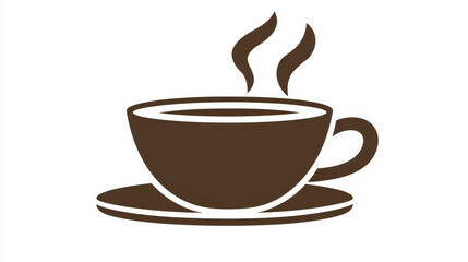 Obraz premium A coffee cup-shaped text box with steam rising from the top.