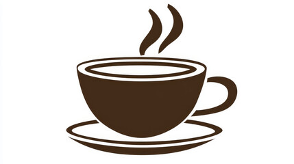 Fototapeta premium A coffee cup-shaped text box with steam rising from the top.