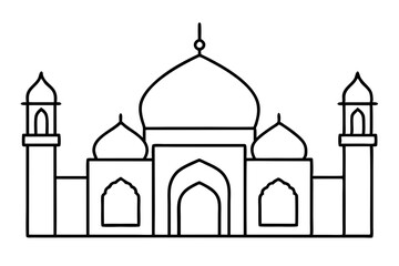 Islamic Mosque Silhouette Icon on White Background - Cultural Symbol