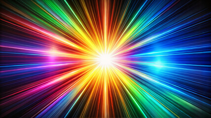 Obraz premium Radiant multicolor burst with glowing rays