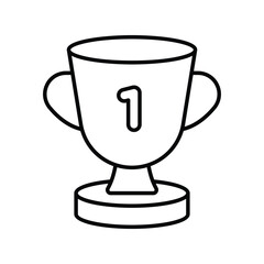 Trophy line icon with white background vector stock illustration
