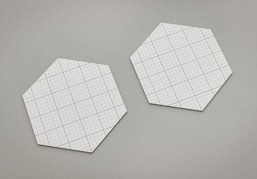 Hexagonal Page Brochure Flyer Covers Mockup