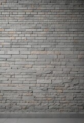 Fragment of gray concrete wall with brickwork pattern ,  modern architecture,  urban decor