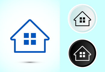 Home icon design illustration, main page icon for mobile and web