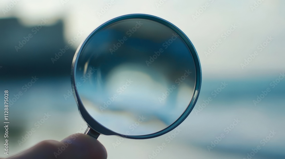 Poster a magnifying-glass-shaped text box with a zoom effect.