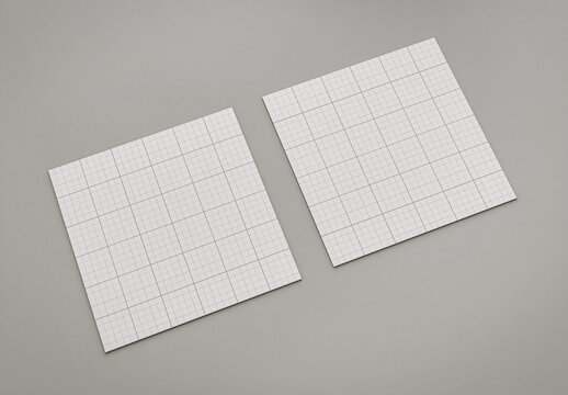 Square Page Brochure Flyer Covers Mockup