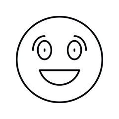 Smile line icon with white background vector stock illustration