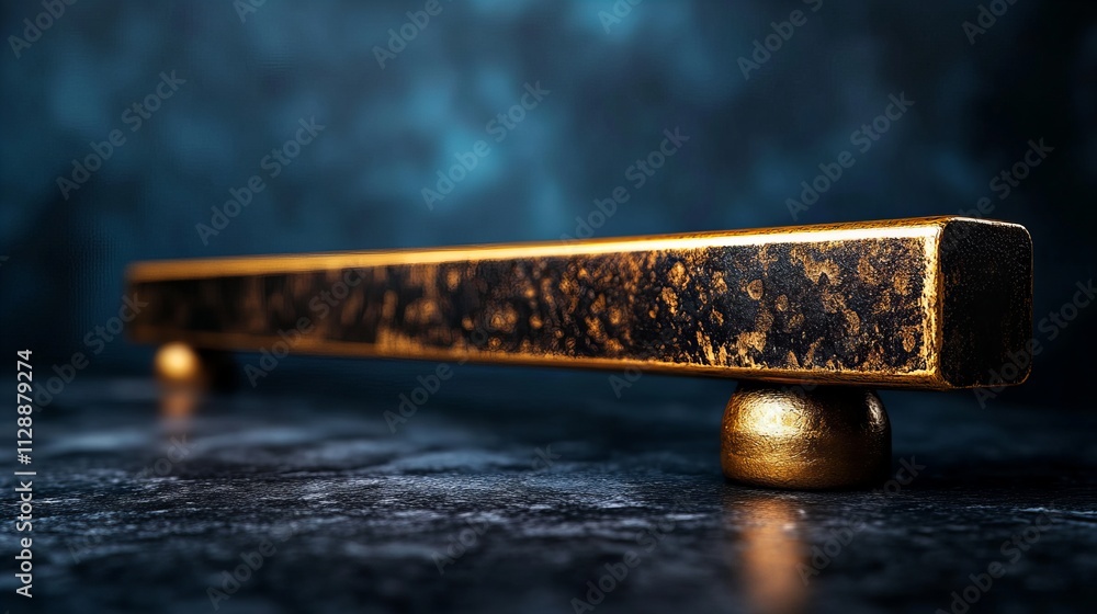 Poster a close-up of an ornate metallic handle on a textured dark surface, showcasing intricate details.