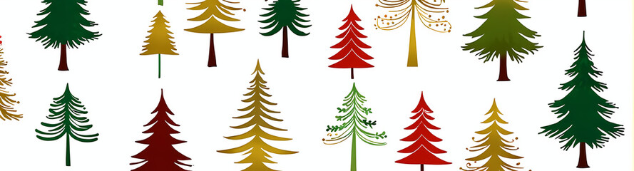 Obraz premium christmas trees collection