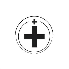 Obraz premium Medical Cross Logo: Clean and simple design of a medical cross in a circle. Perfect for healthcare, hospitals, clinics, and medical practices. 