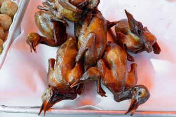 roasted pigeons at horizontal composition
