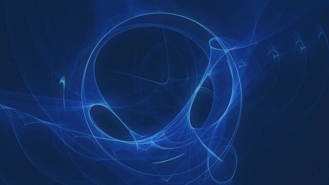 Blue foggy evolving fractal loop, part 2 of 2. Beautiful electric blue and cyan complex 3d fractal animation. Looping, video loop. Complex patterns. Evolving abstract organic forms. Morphing forms.