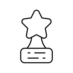 Award line icon with white background vector stock illustration