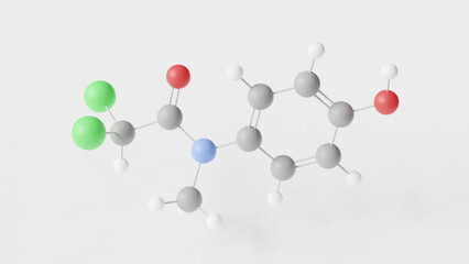 diloxanide molecule 3d, molecular structure, ball and stick model, structural chemical formula antiprotozoal agent